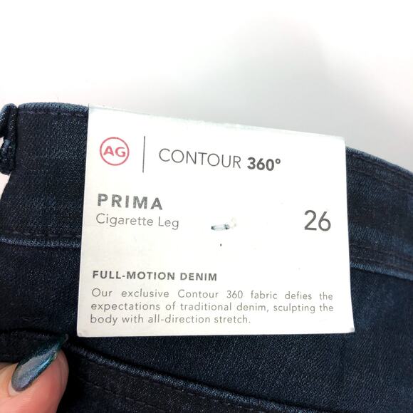 AG ADRIANO GOLDSCHMIED Prima Cigarette Jeans 26 US 2 Dark Blue Contour 360 NWT - Picture 10 of 12